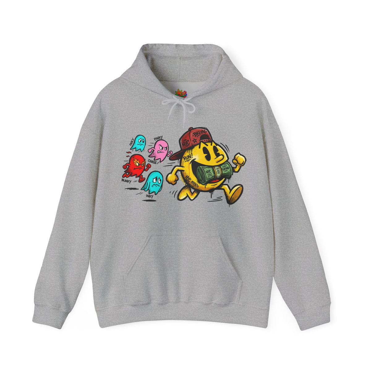 Vert NY Pac-Man Vintage Style Unisex Graphic Hoodie