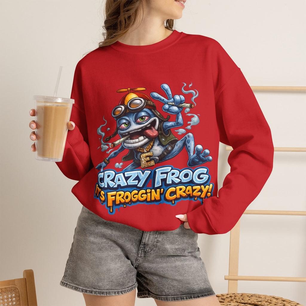 Vert Crazy Frog Smoker Vintage Style Unisex Graphic Crewneck Sweatshirt