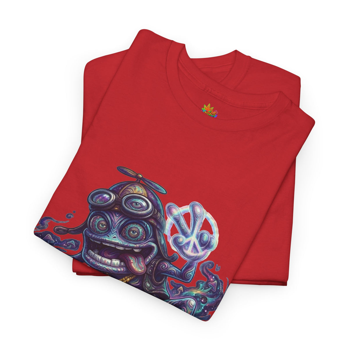 Vert Crazy Frog Psychedelic Vintage Style Unisex Cotton Graphic T-Shirt