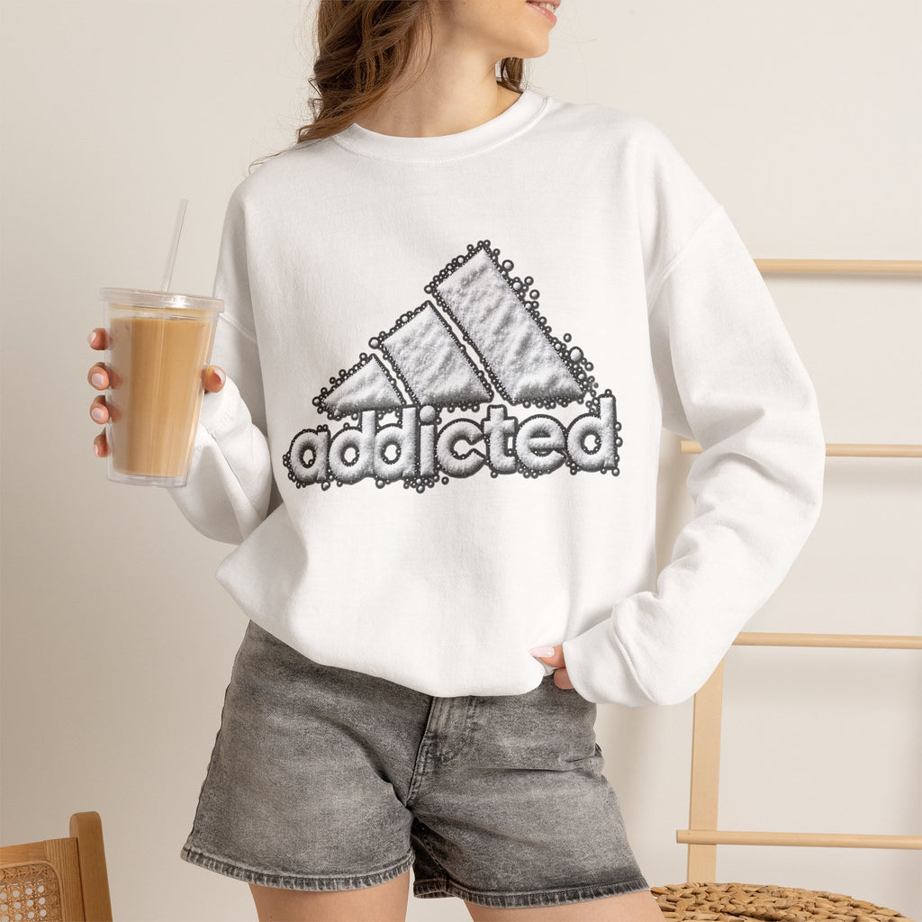 Vert Addicted Vintage Style Unisex Graphic Crewneck Sweatshirt