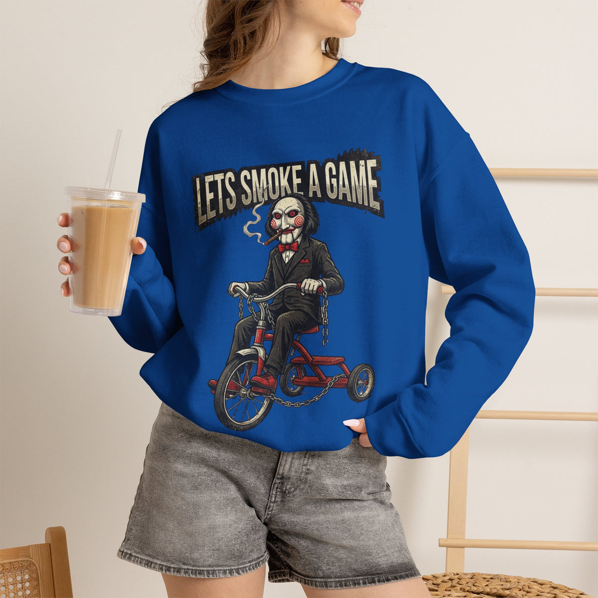 Vert Jigsaw Smoker Vintage Style Unisex Graphic Crewneck Sweatshirt