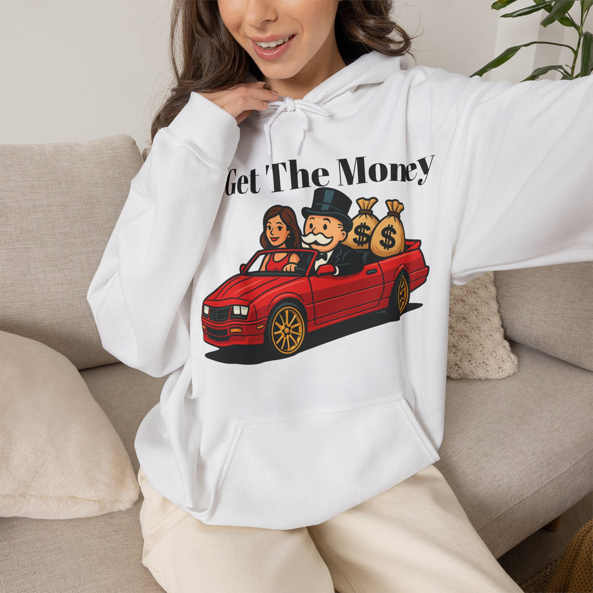 Vert Monoploy Man Vintage Style Unisex Graphic Hoodie