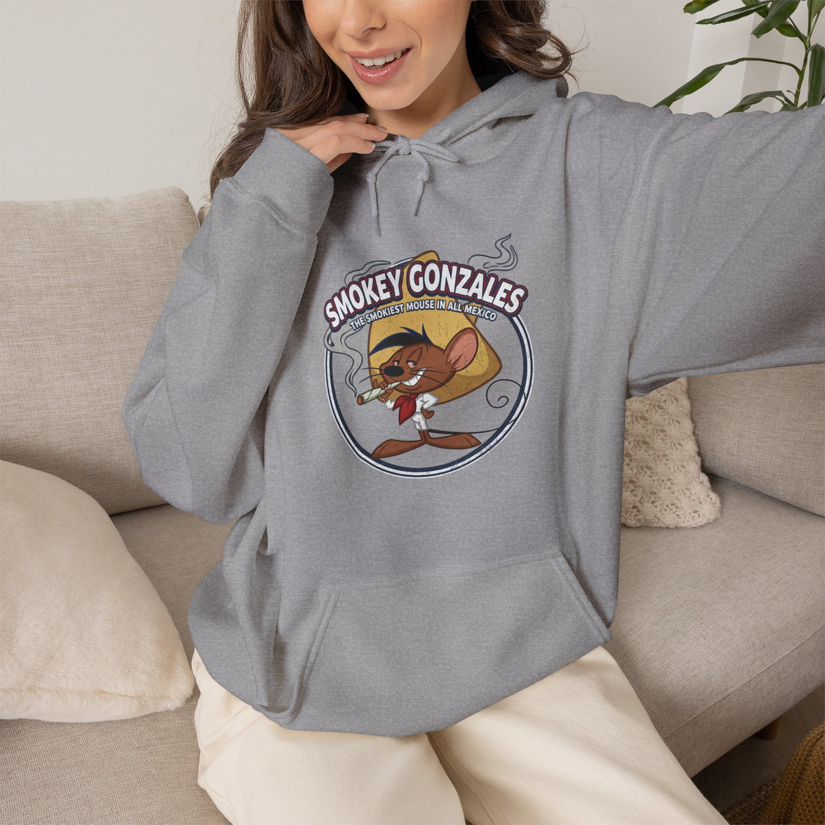 Vert Speedy Gonzales Smoker Vintage Style Unisex Graphic Hoodie