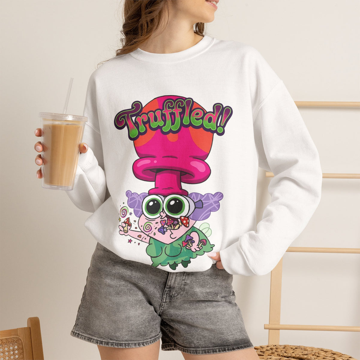 Vert Truffles Psychedelic Vintage Style Unisex Graphic Crewneck Sweatshirt