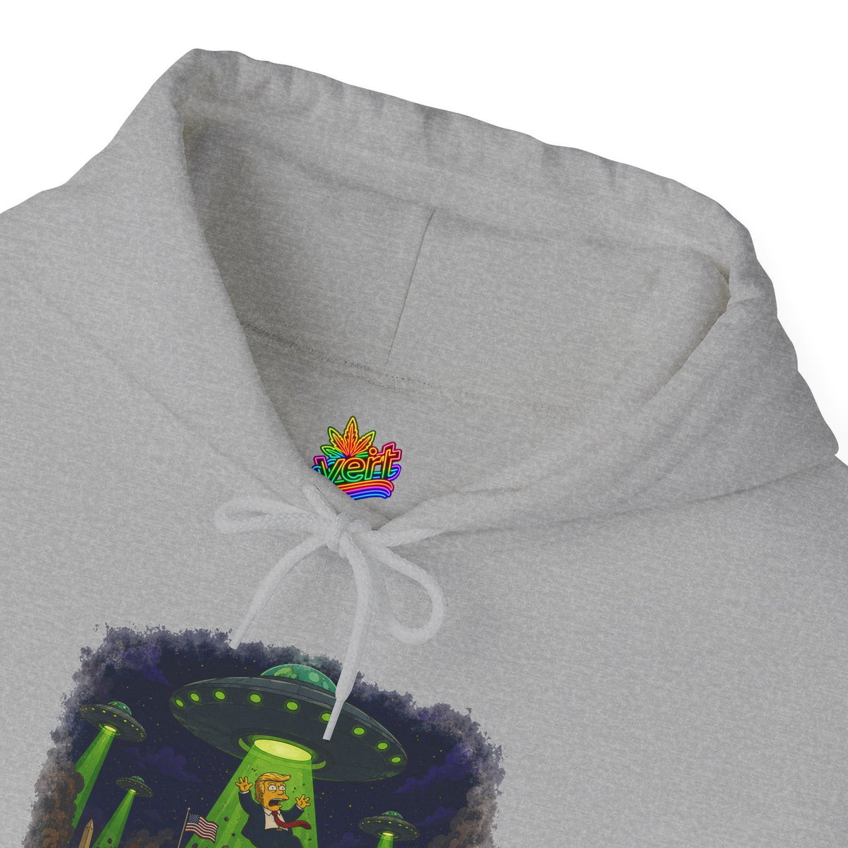 Vert Donald Trump Abduction Vintage Style Unisex Graphic Hoodie