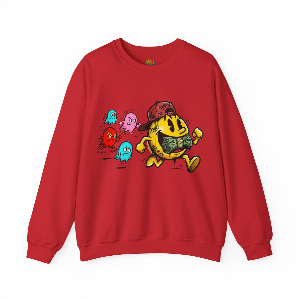 Vert NY Pac-Man Vintage Style Unisex Graphic Crewneck Sweatshirt