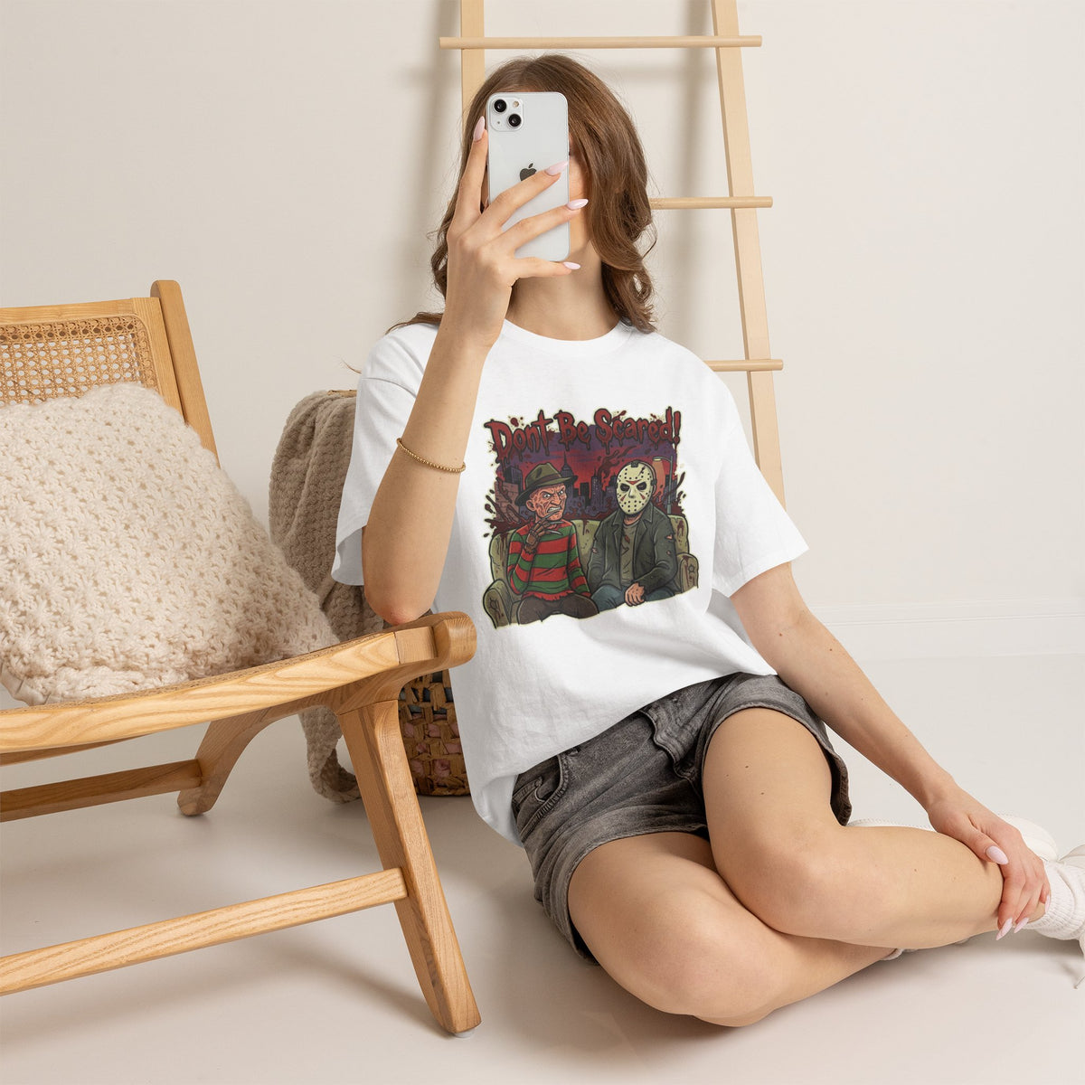 Vert Freddy & Jason Vintage Style Unisex Cotton Graphic T-Shirt