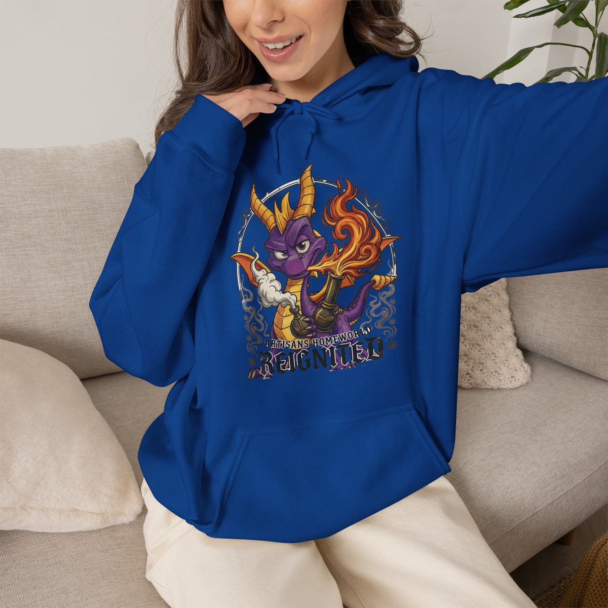 Vert Spyro Smoker Vintage Style Unisex Graphic Hoodie
