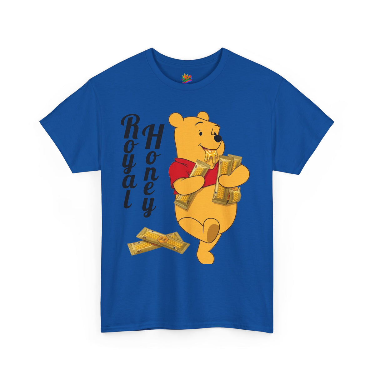 Vert Winnie The Pooh "Royal Honey" Vintage Style Unisex Cotton Graphic T-Shirt