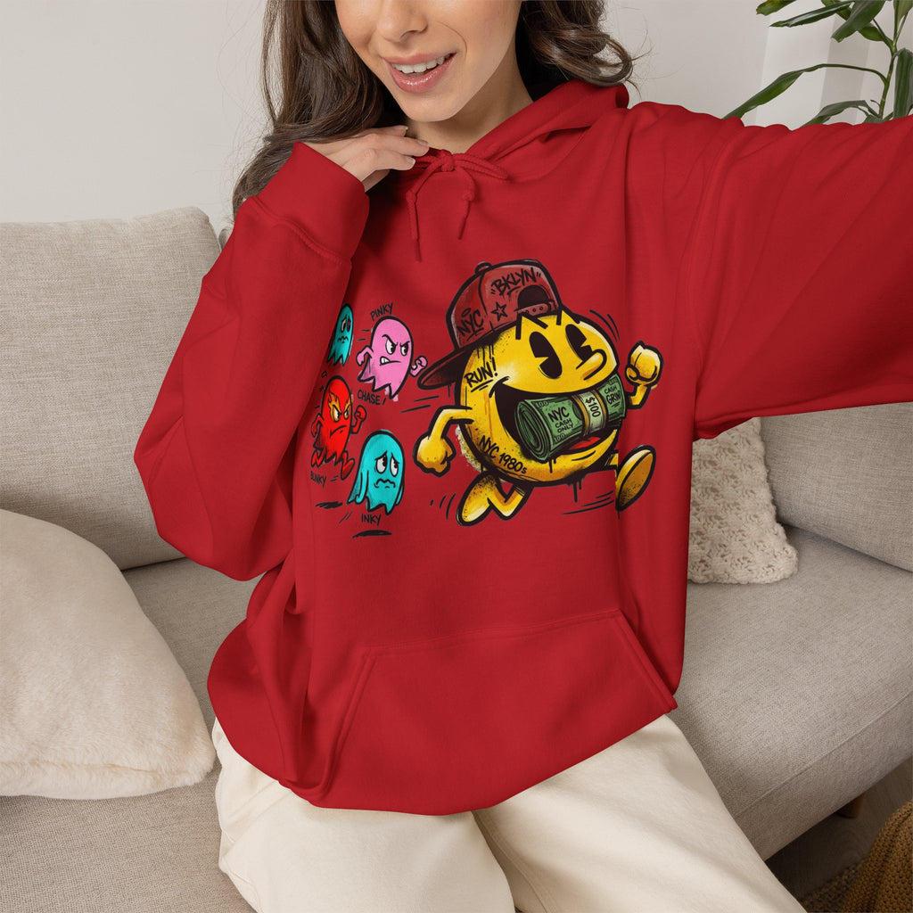 Vert NY Pac-Man Vintage Style Unisex Graphic Hoodie