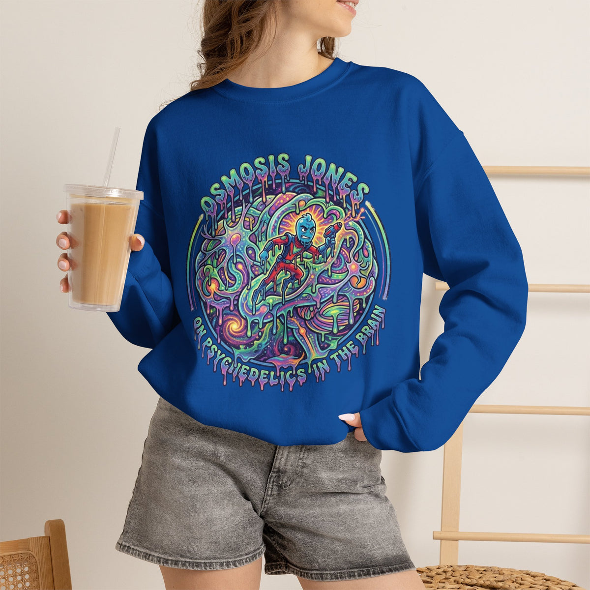 Vert Osmosis Jones Psychedelics Vintage Style Unisex Graphic Crewneck Sweatshirt