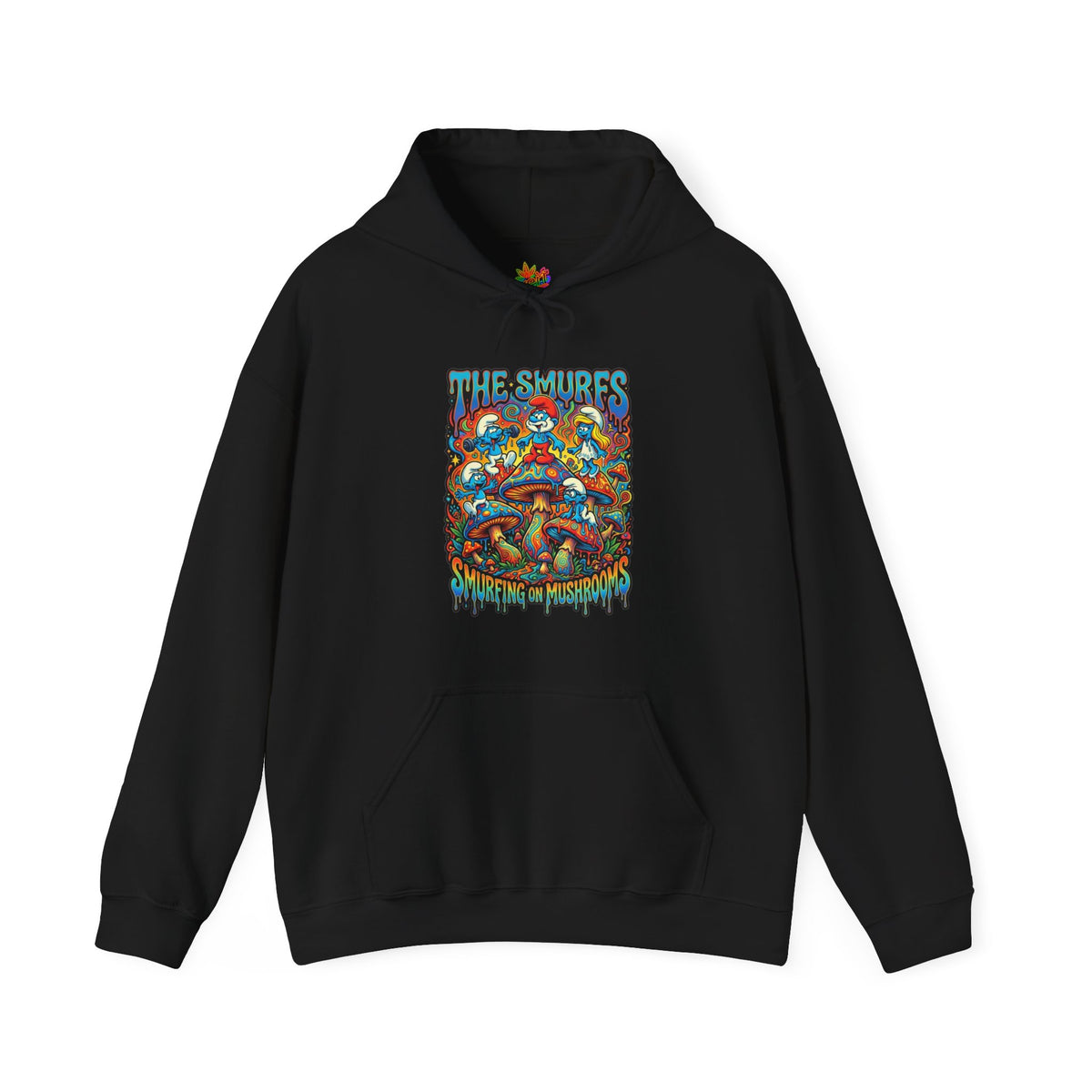 Vert Smurfs Psychedelic Vintage Style Unisex Graphic Hoodie