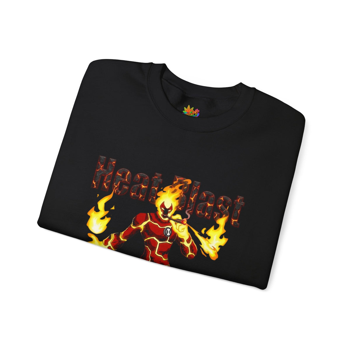 Vert Ben 10 Heat Blast Vintage Style Unisex Cotton Graphic Crewneck Sweatshirt