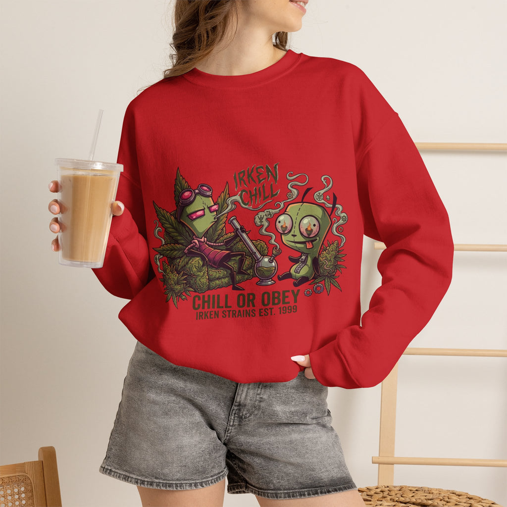 Vert Invader Zim Smoker Vintage Style Unisex Graphic Crewneck Sweatshirt