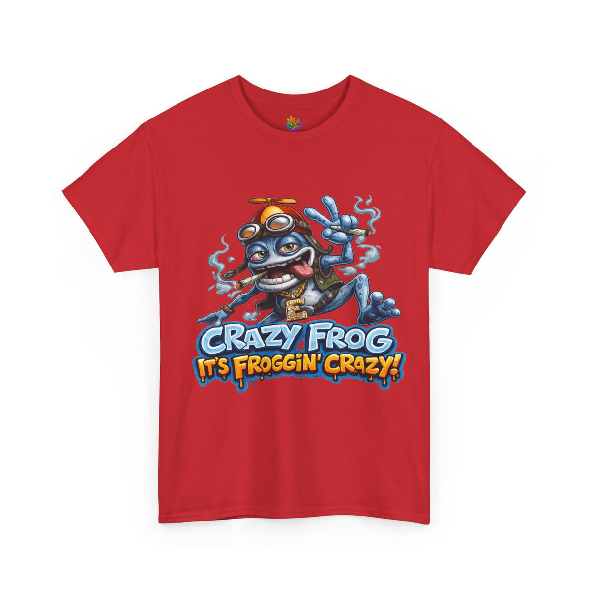 Vert Crazy Frog Smoker Vintage Style Unisex Cotton Graphic T-Shirt