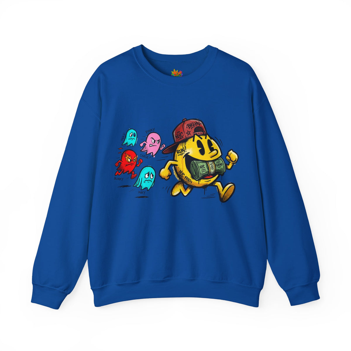 Vert NY Pac-Man Vintage Style Unisex Graphic Crewneck Sweatshirt