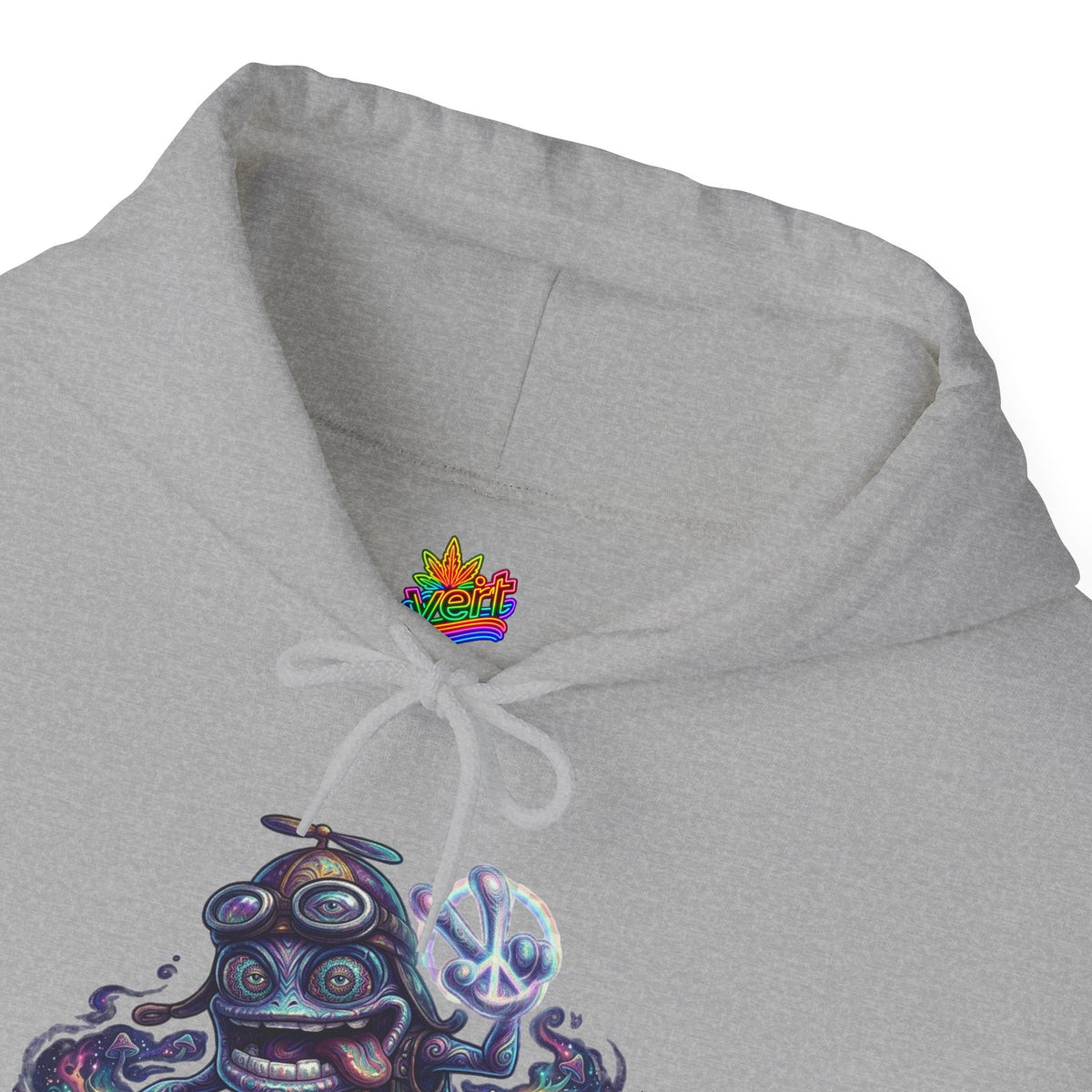 Vert Crazy Frog Psychedelic Vintage Style Unisex Graphic Hoodie