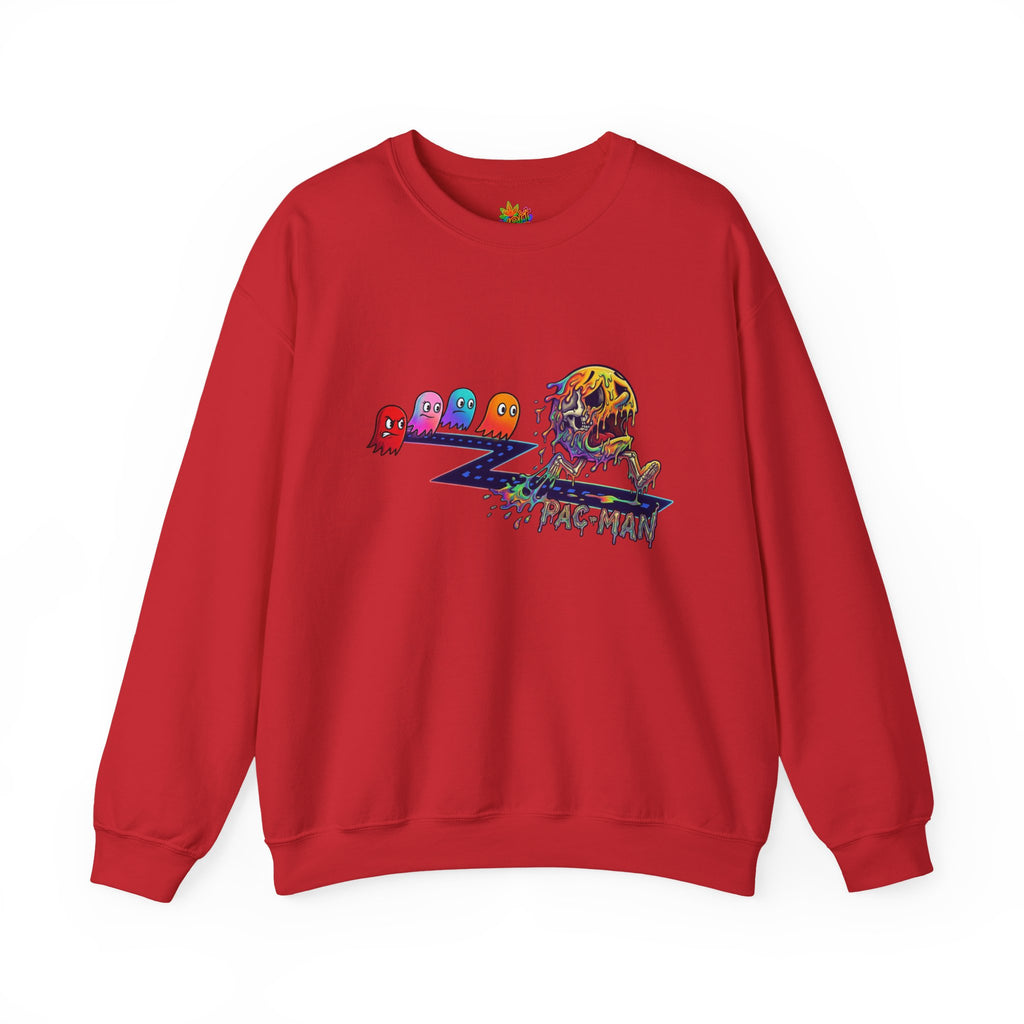 Vert Pac-Man Psychedelic Vintage Style Unisex Graphic Crewneck Sweatshirt