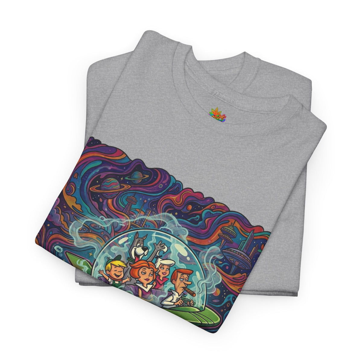 Vert Jetsons Smoker Vintage Style Unisex Cotton Graphic T-Shirt
