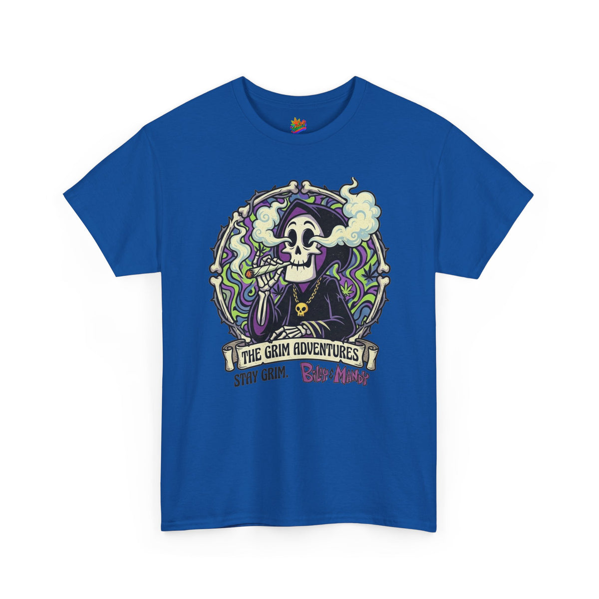 Vert Grim Smoker Vintage Style Unisex Cotton Graphic T-Shirt