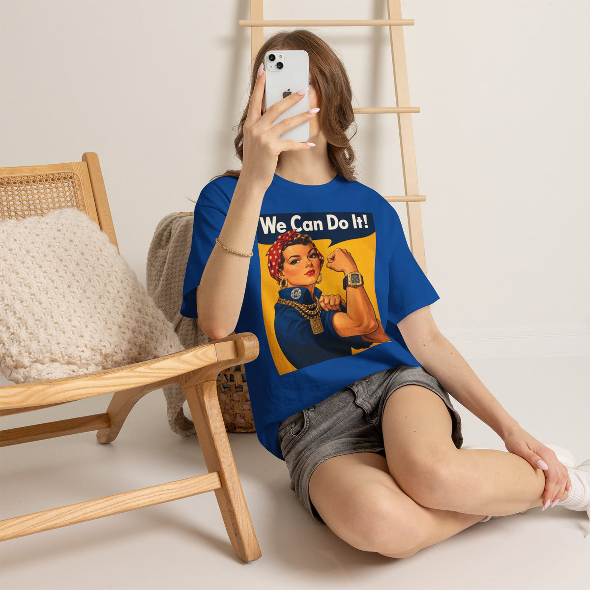 Vert "We Can Do It" Vintage Style Unisex Cotton Graphic T-Shirt