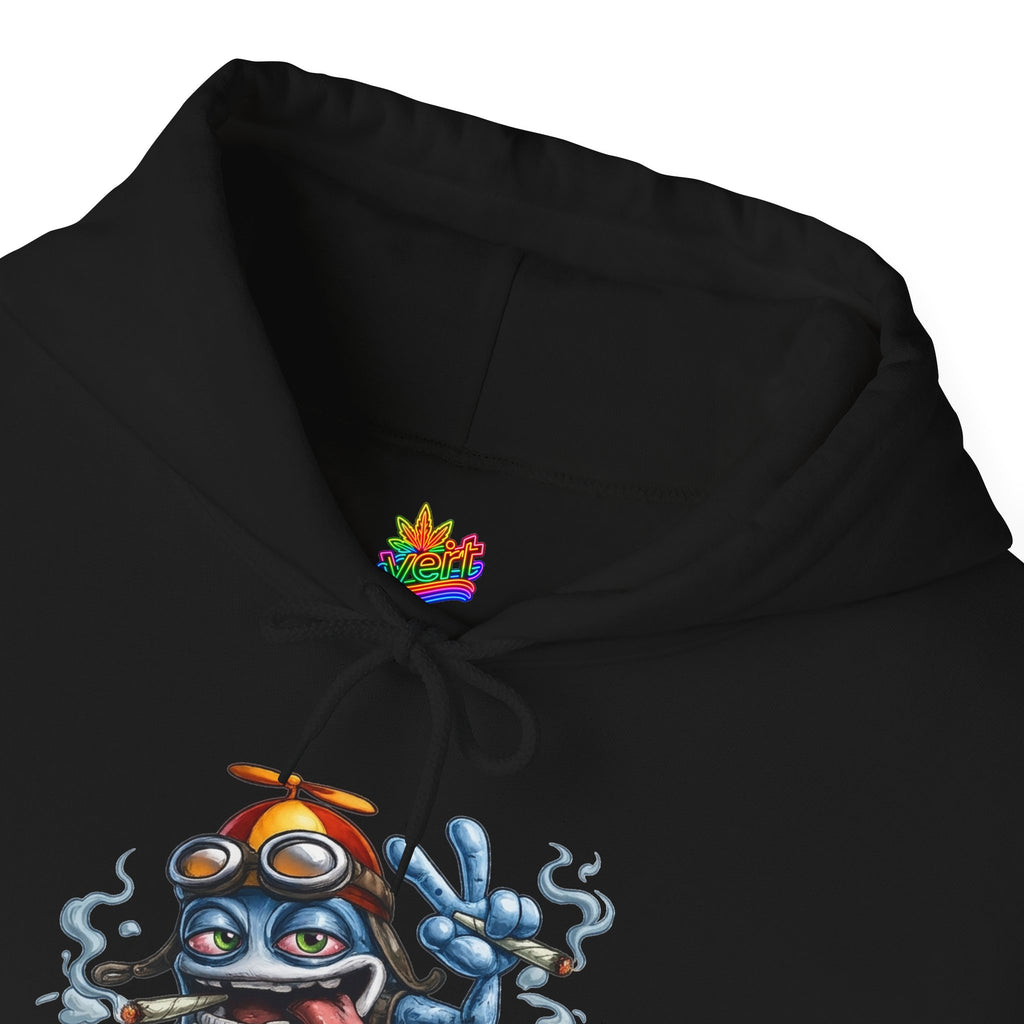 Vert Crazy Frog Smoker Vintage Style Unisex Graphic Hoodie