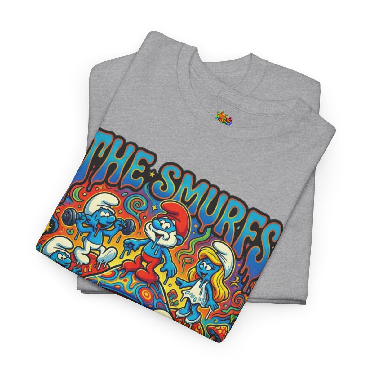 Vert Smurfs Psychedelic Vintages Style Unisex Cotton Graphic T-Shirt