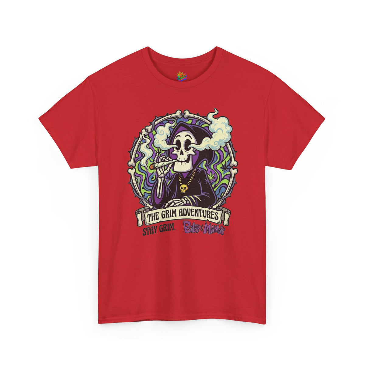 Vert Grim Smoker Vintage Style Unisex Cotton Graphic T-Shirt