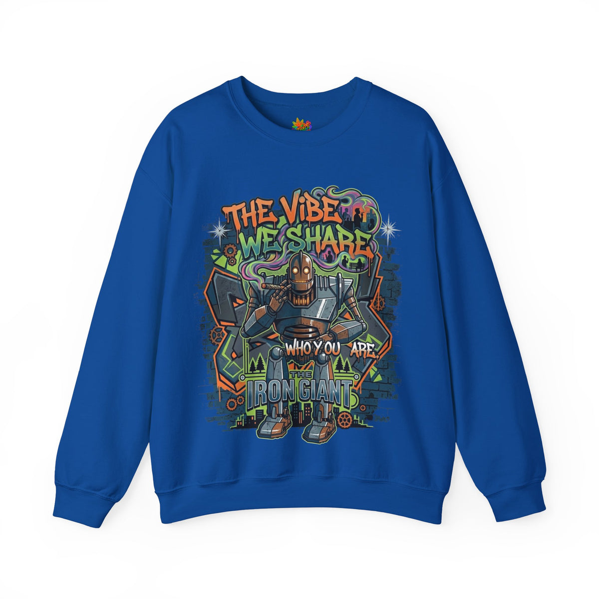 Vert Iron Giant Smoker Vintage Style Unisex Graphic Crewneck Sweatshirt
