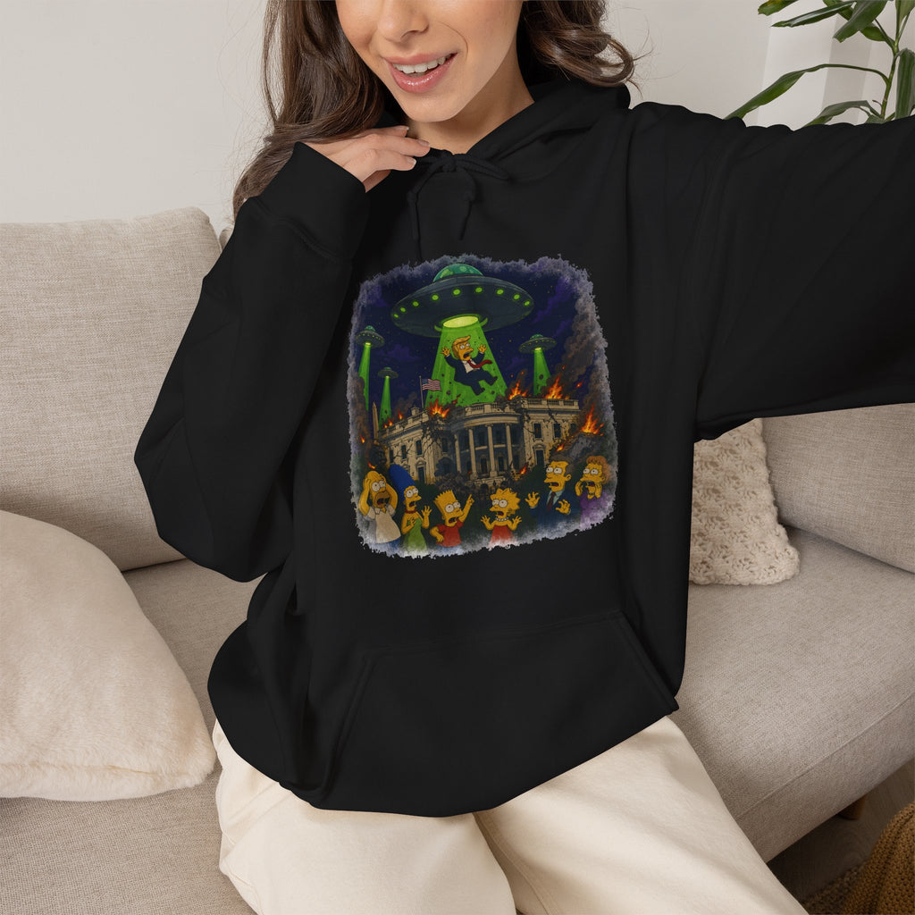 Vert Donald Trump Abduction Vintage Style Unisex Graphic Hoodie