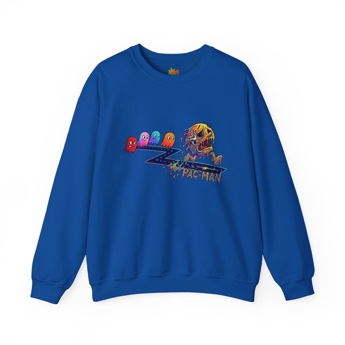 Vert Pac-Man Psychedelic Vintage Style Unisex Graphic Crewneck Sweatshirt