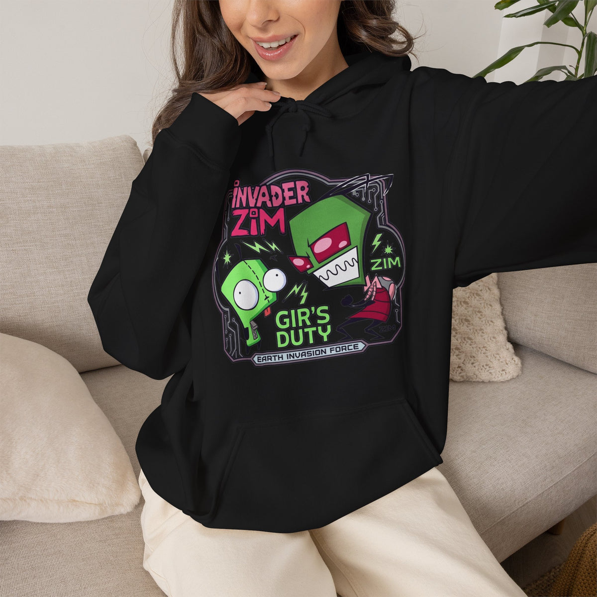 Vert Invader Zim Vintage Style Unisex Graphic Hoodie