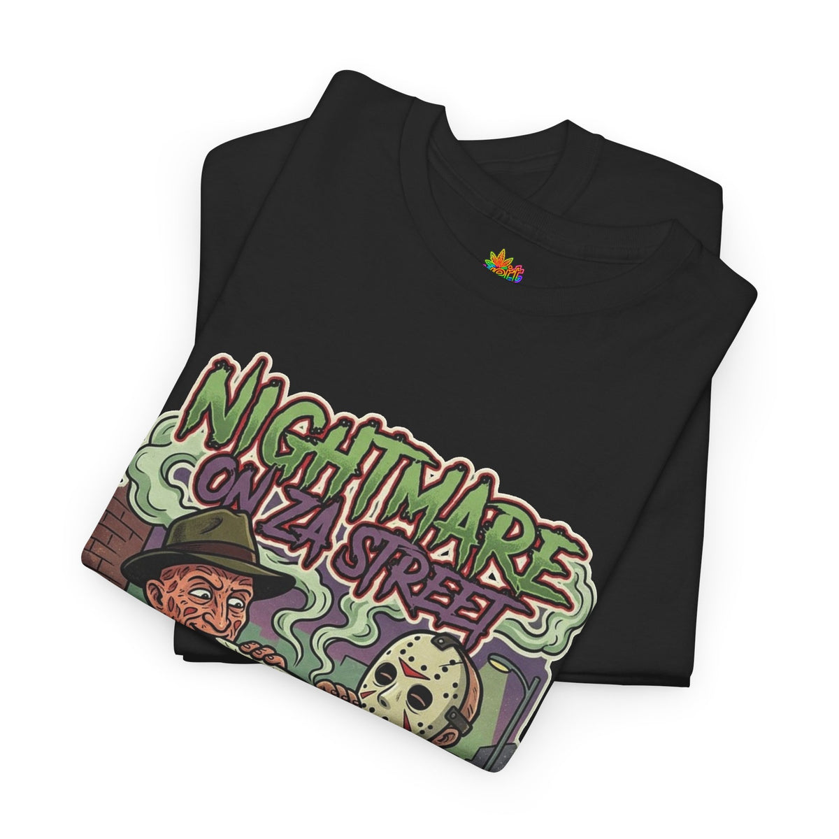 Vert Freddy & Jason Smoker Vintage Style Unisex Cotton Graphic T-Shirt