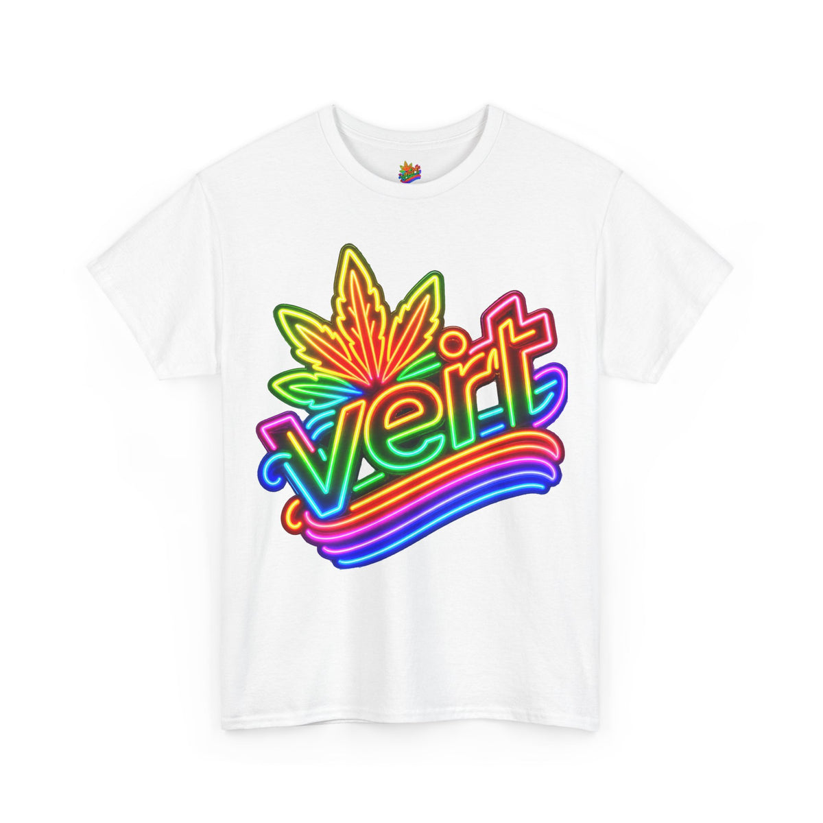 Vert Neon Logo Vintage Style Unisex Cotton Graphic T-Shirt