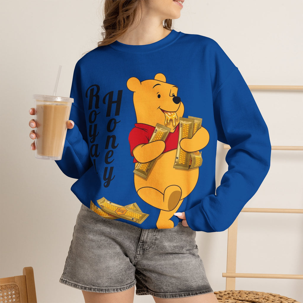 Vert Winnie The Pooh "Royal Honey" Vintage Style Unisex Graphic Crewneck Sweatshirt