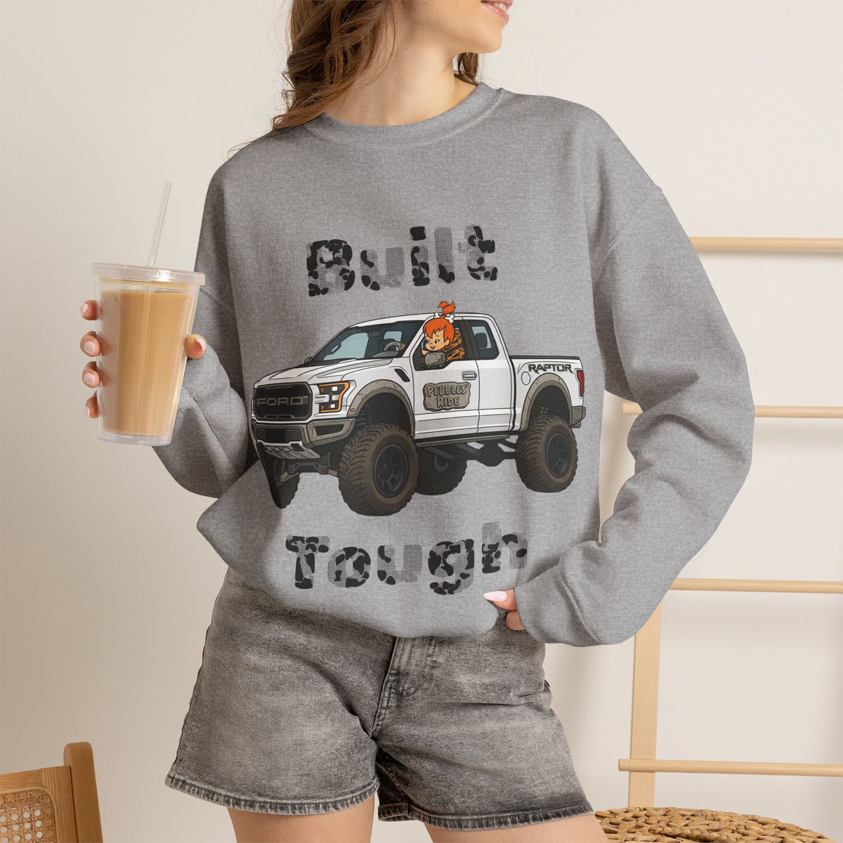 Vert Pebbles F-150 Vintage Style Graphic Crewneck Sweatshirt
