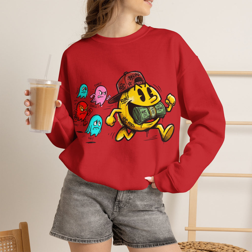 Vert NY Pac-Man Vintage Style Unisex Graphic Crewneck Sweatshirt