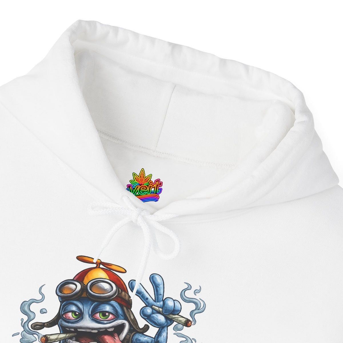 Vert Crazy Frog Smoker Vintage Style Unisex Graphic Hoodie