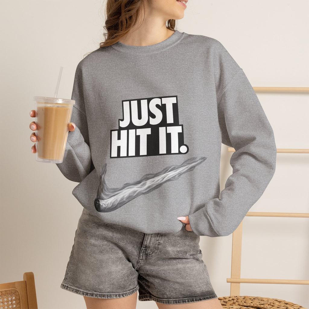 Vert Just Hit It Vintage Style Unisex Graphic Crewneck Sweatshirt