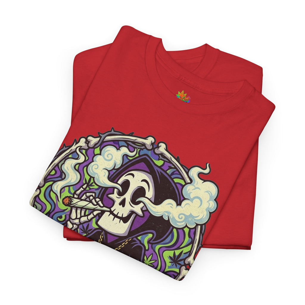 Vert Grim Smoker Vintage Style Unisex Cotton Graphic T-Shirt