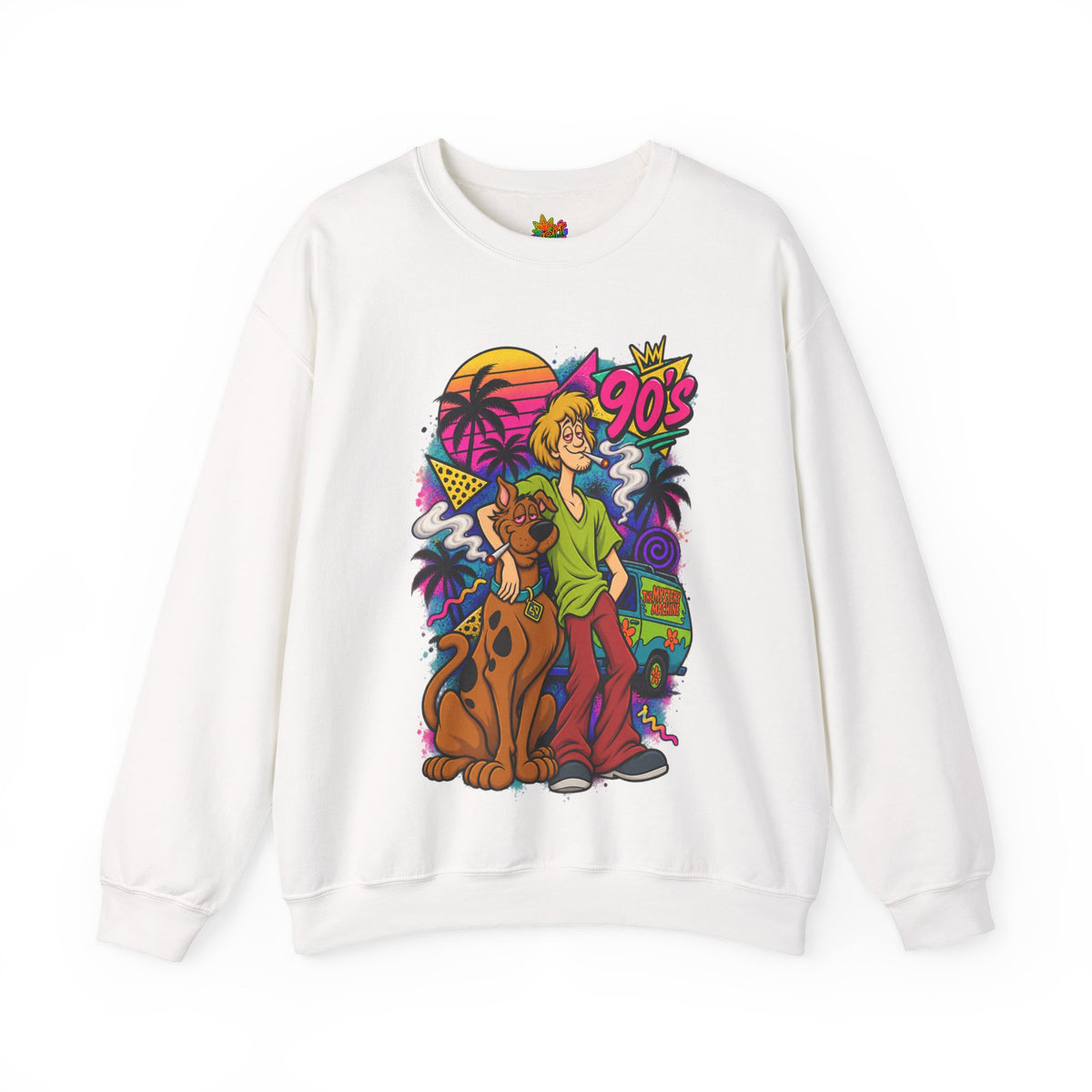 Vert Shaggy & Scooby Smoker Vintage Style Graphic Crewneck Sweatshirt
