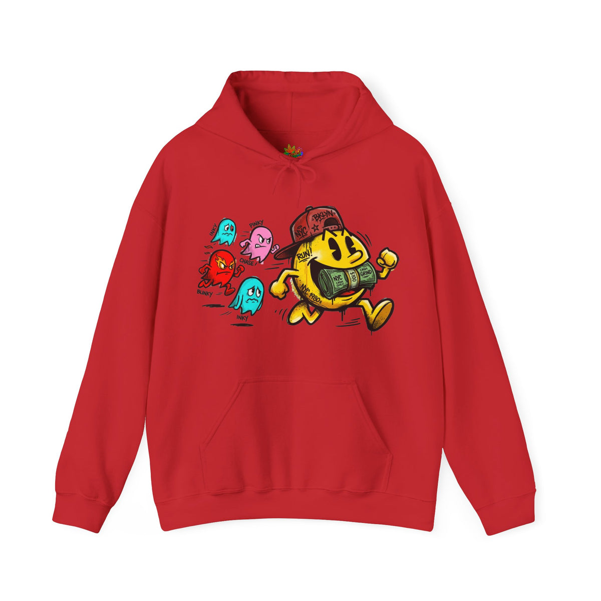 Vert NY Pac-Man Vintage Style Unisex Graphic Hoodie