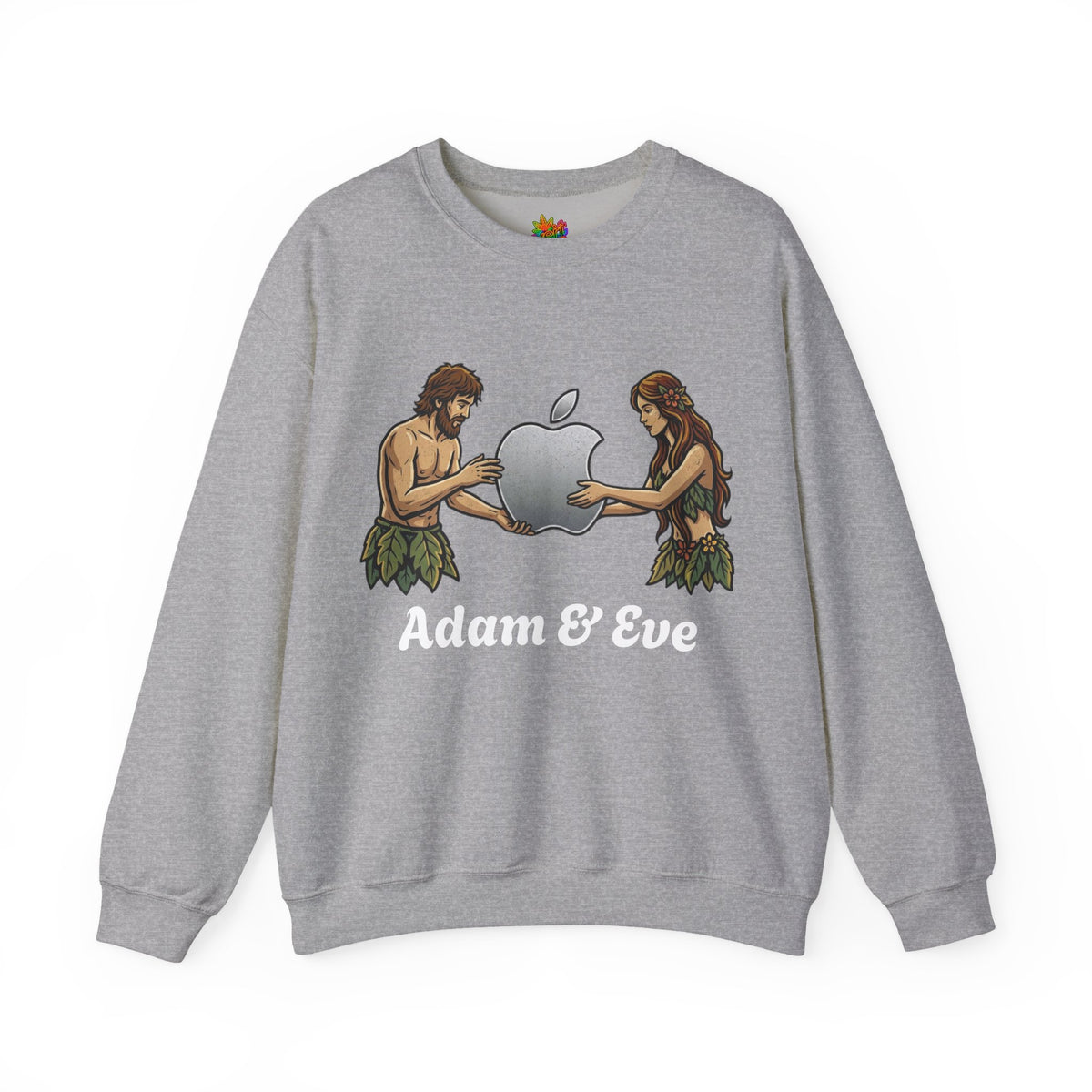 Vert Apple Adam & Eve Parody Vintage Style Unisex Graphic Crewneck Sweatshirt