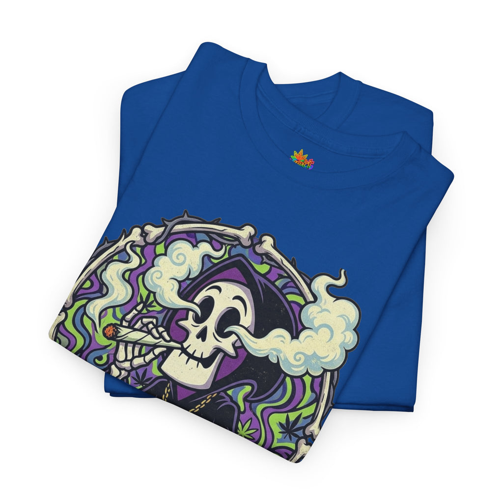Vert Grim Smoker Vintage Style Unisex Cotton Graphic T-Shirt