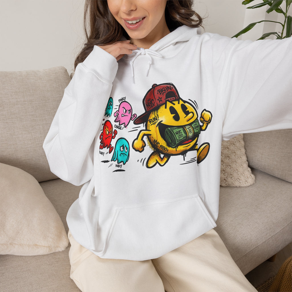 Vert NY Pac-Man Vintage Style Unisex Graphic Hoodie