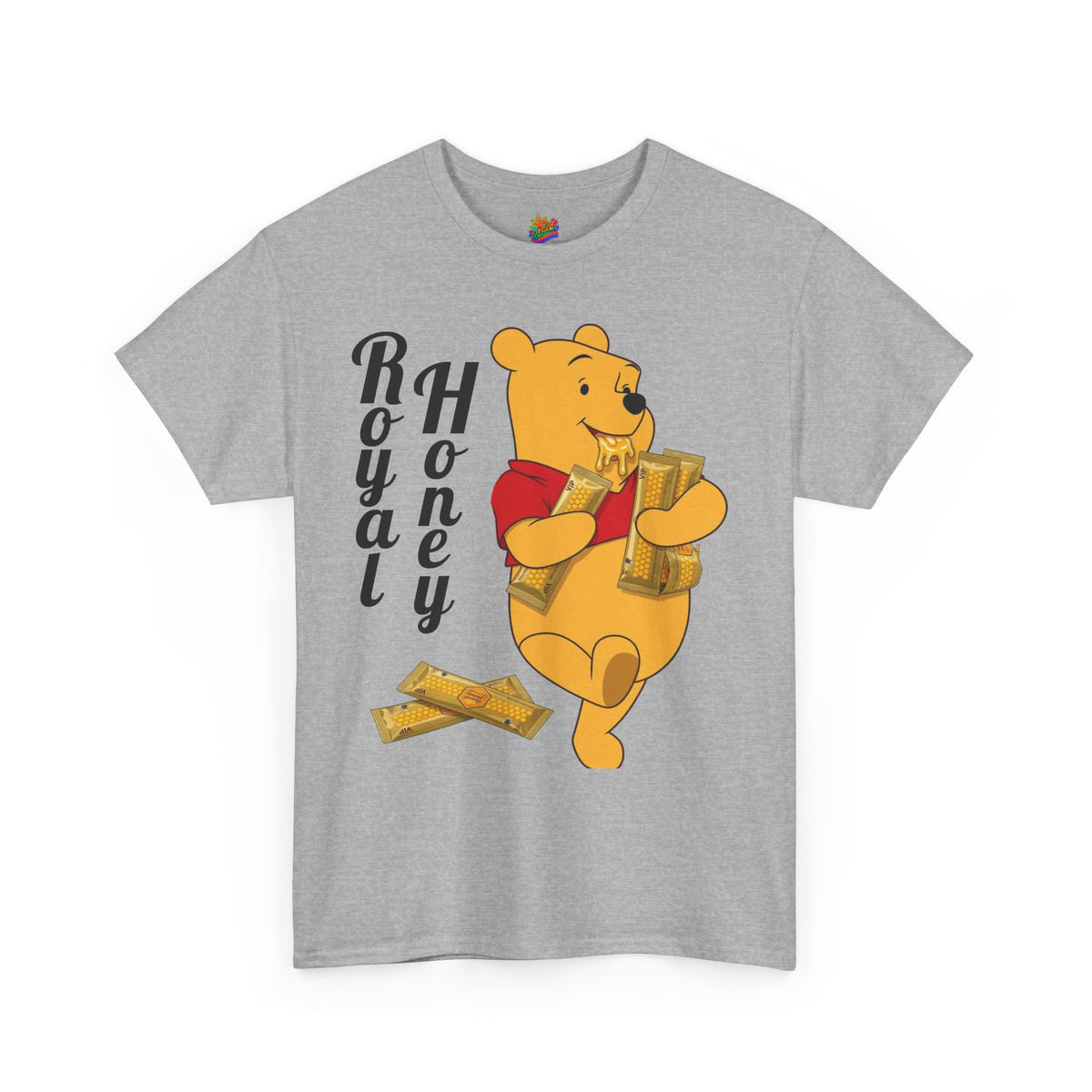 Vert Winnie The Pooh "Royal Honey" Vintage Style Unisex Cotton Graphic T-Shirt