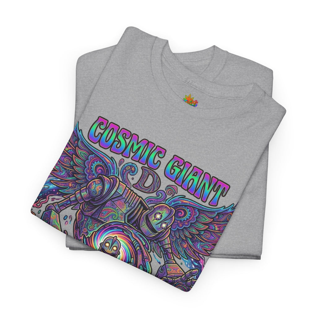 Vert Iron Giant Psychedelic Vintage Style Unisex Cotton Graphic T-Shirt