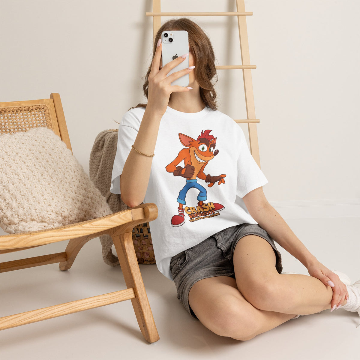 Vert Crash Bandicoot Vintage Style Unisex Cotton Graphic T-Shirt