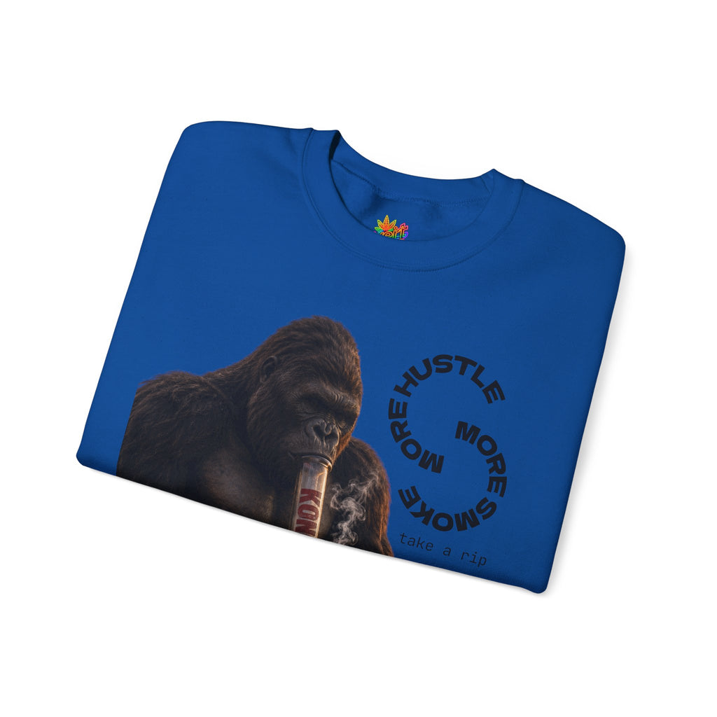 Vert King Kong Smoker Vintage Style Unisex Graphic Crewneck Sweatshirt