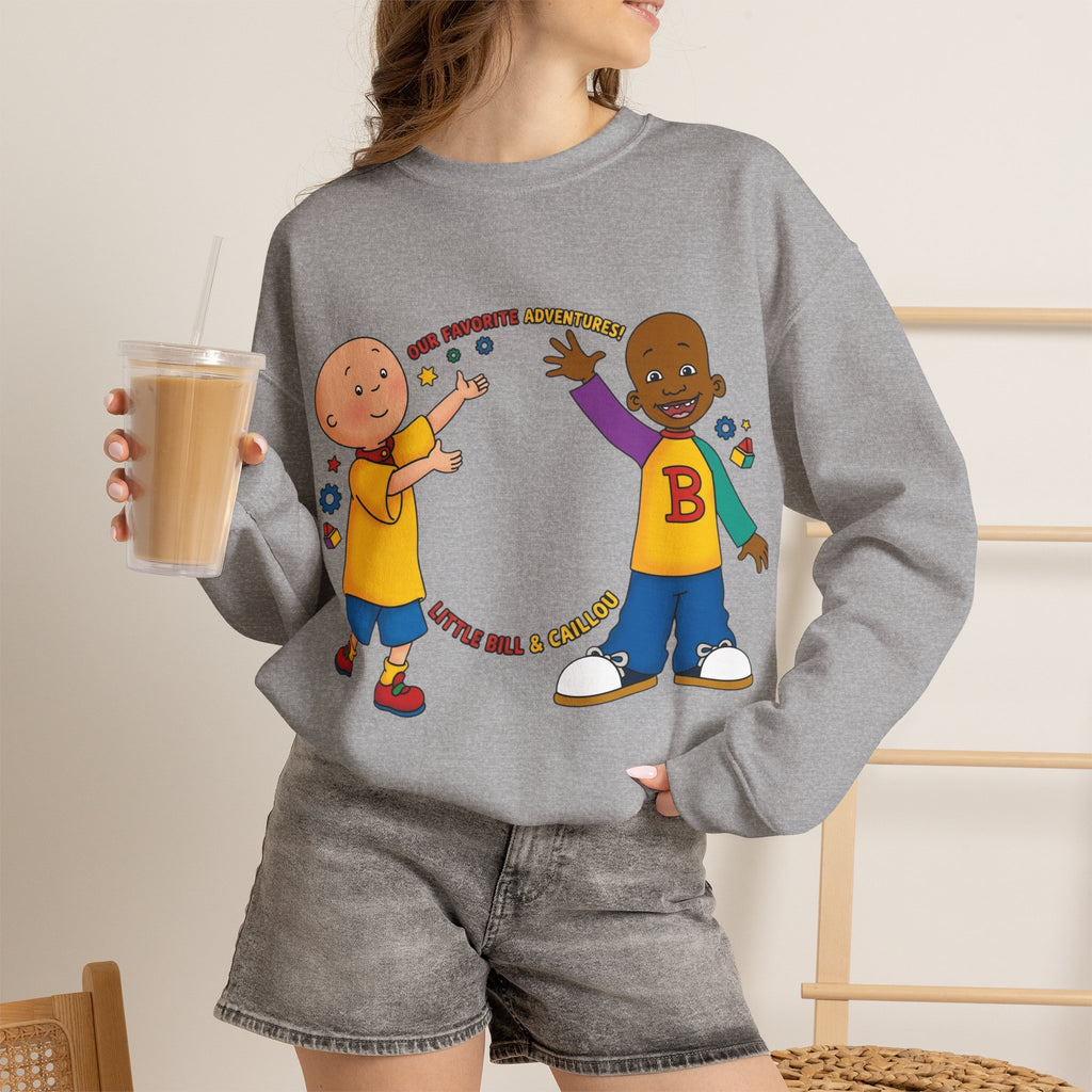 Vert Little Bill & Caillou Vintage Style Unisex Graphic Crewneck Sweatshirt